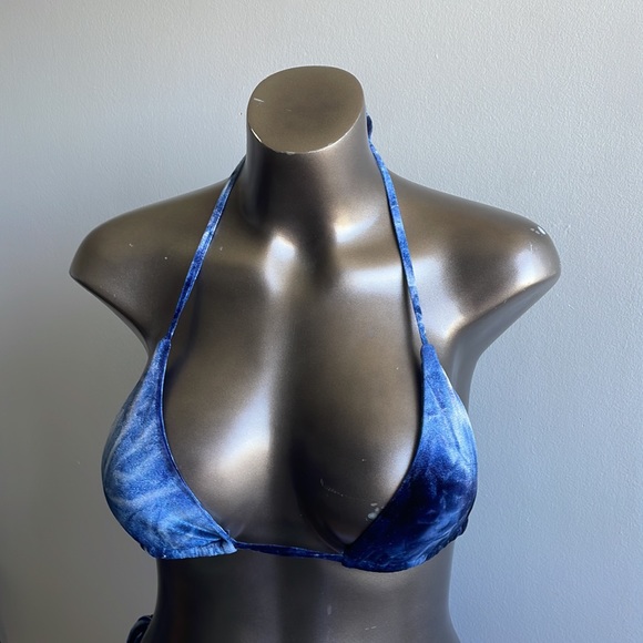 Blue Velvety Bikini Size Medium - Picture 3 of 8